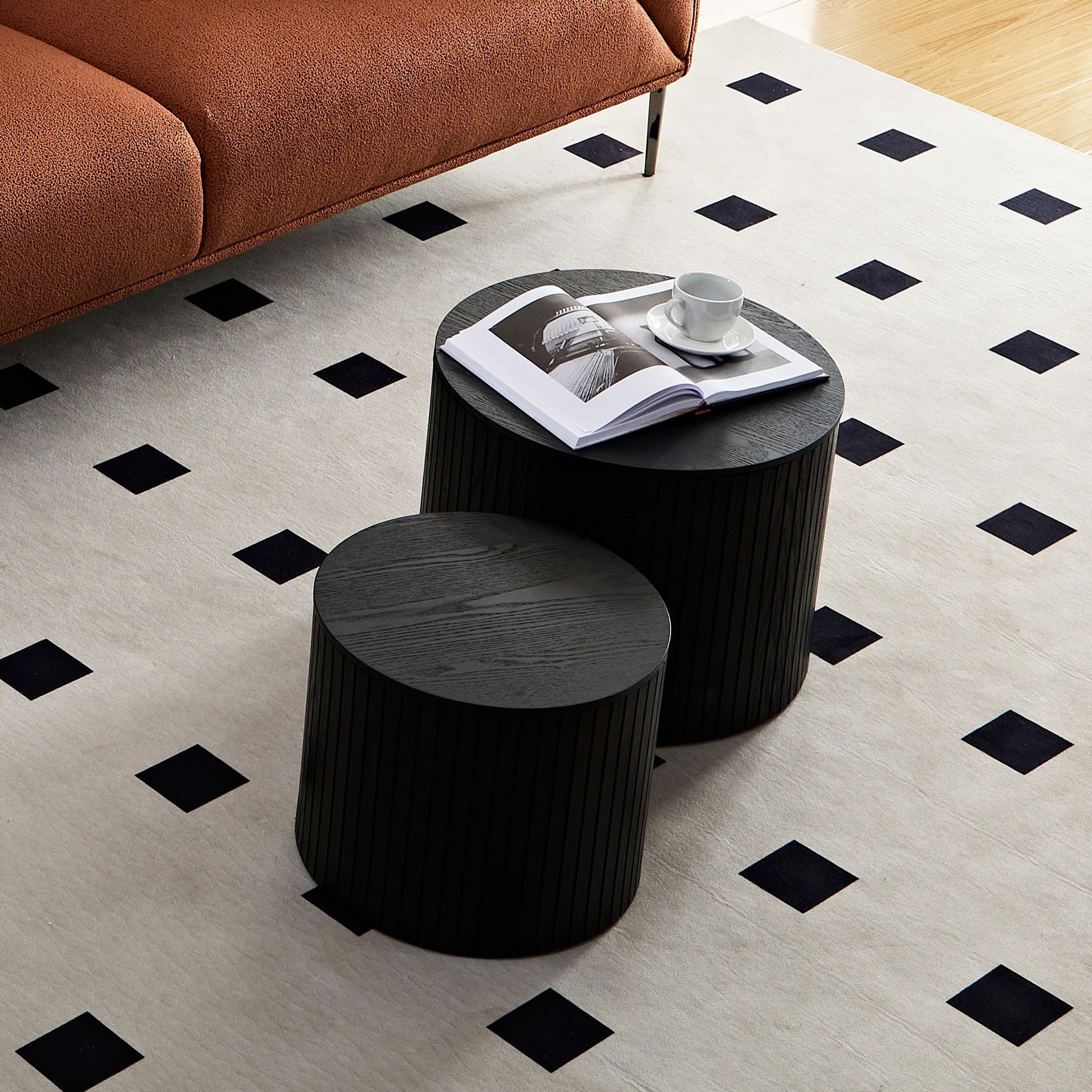 Nested Table Set 2 Pieces End Table Coffee Table Bedside Table