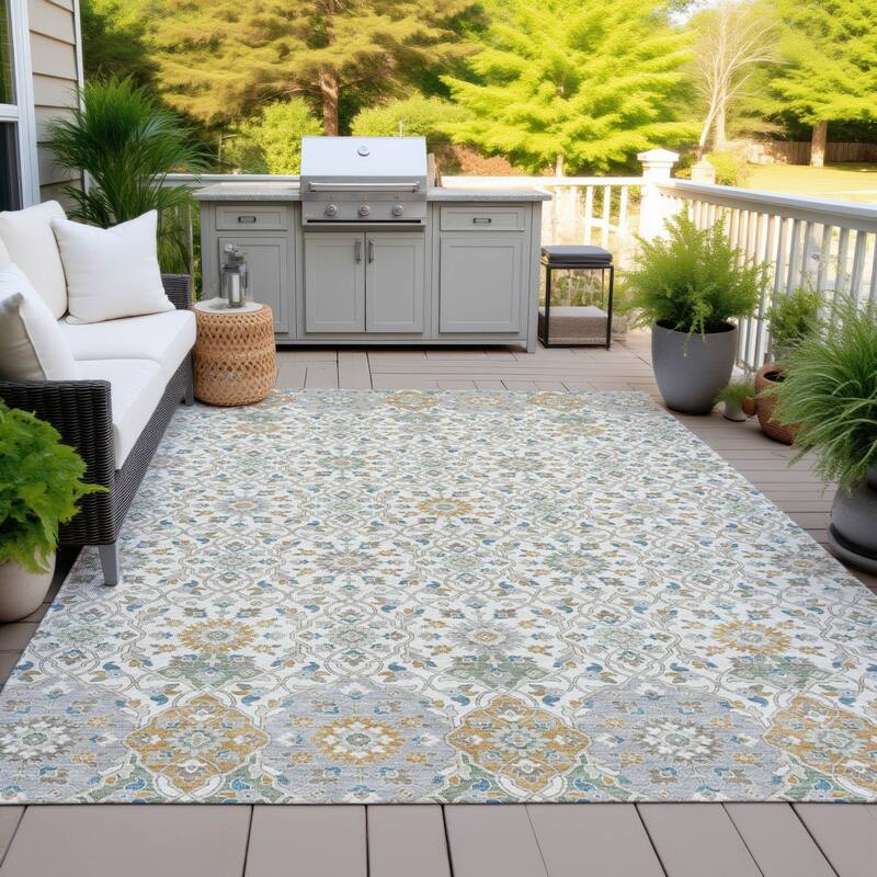 Machine Washable Indoor/Outdoor Traditional Masters Chantille Rug - Ivory - 2'6" x 3'10"