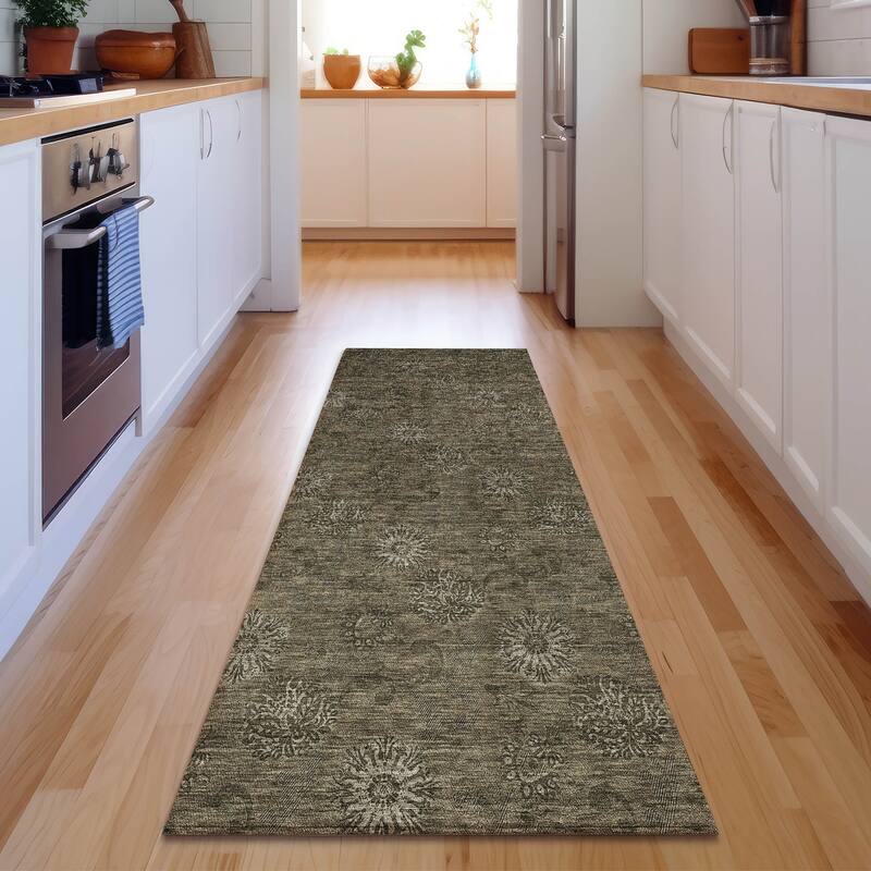 Premium Washable Super Soft Floral Imprint Mayfield Rug - Brown - 2' 3" x 7' 6" - Runner
