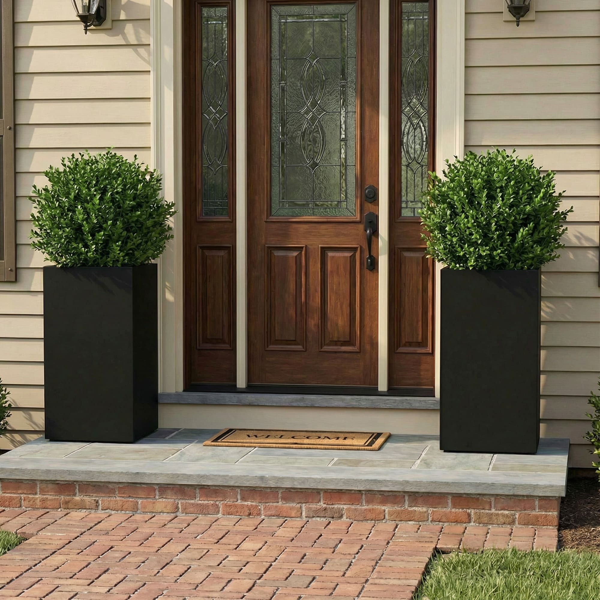 2Pcs Metal Square Planter Boxes Indoor Outdoor Flower Pots with Drainage Holes & Planting Shelf - 26"x13"x13"