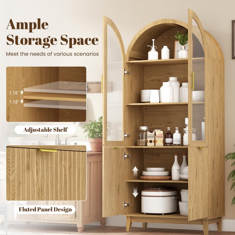 71''Tall Arched Storage Bookcase