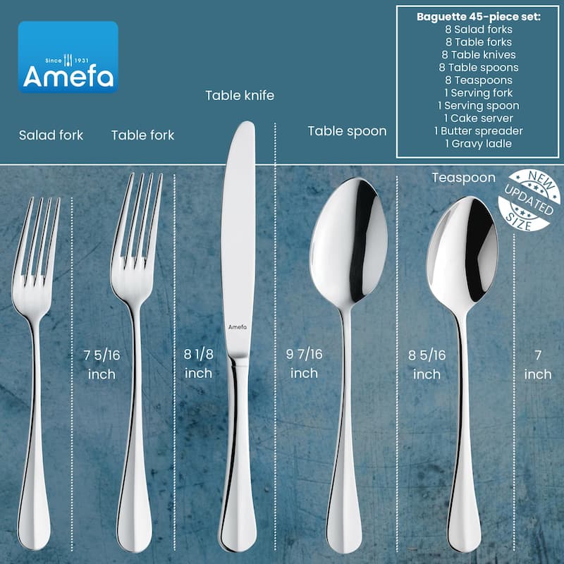 Amefa Baguette 45 Piece Flatware Set