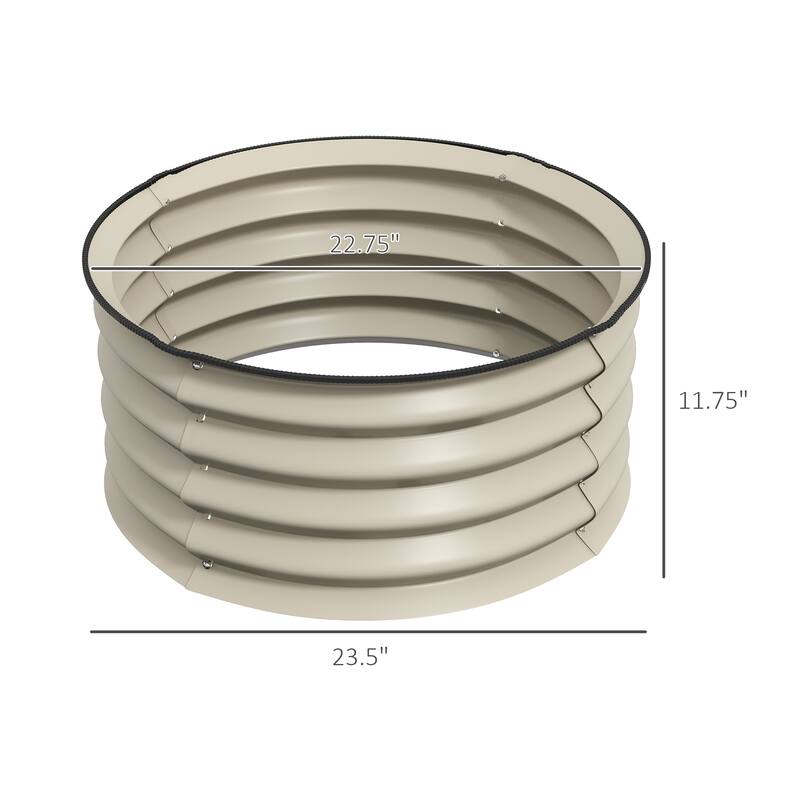 Outsunny Galvanized Raised Garden Bed Set of 2, Planters for Outdoor Plants with Safety Edging, Easy-to-assemble Stock Tanks