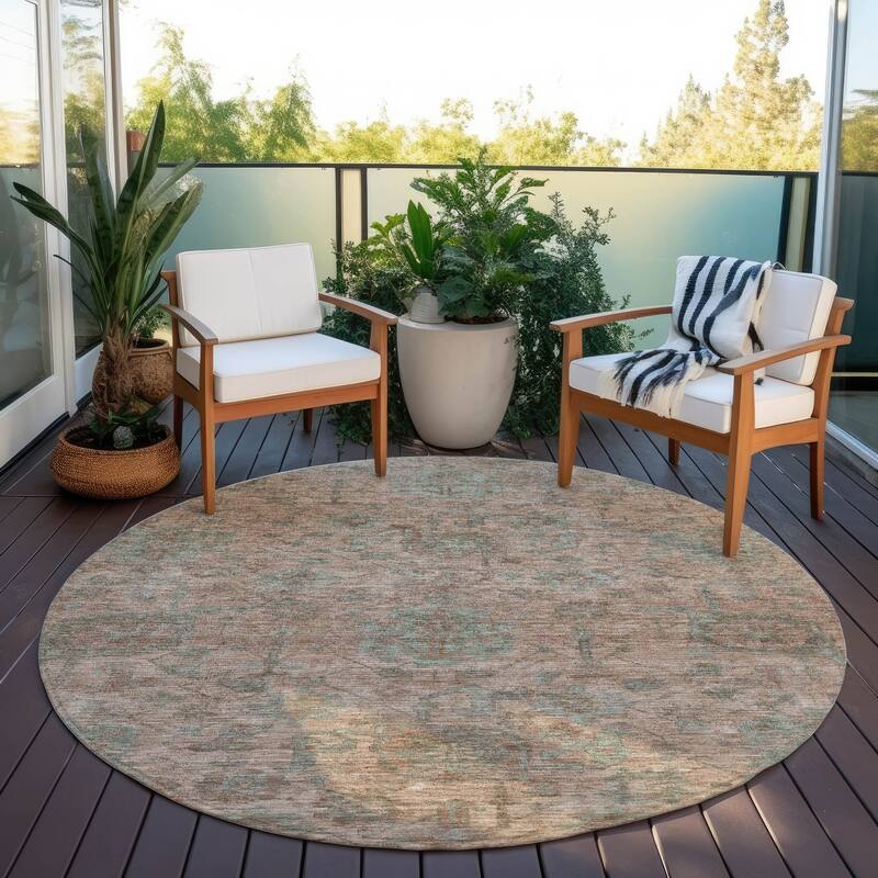 Machine Washable Indoor/ Outdoor Vintage Traditional Chantille Rug