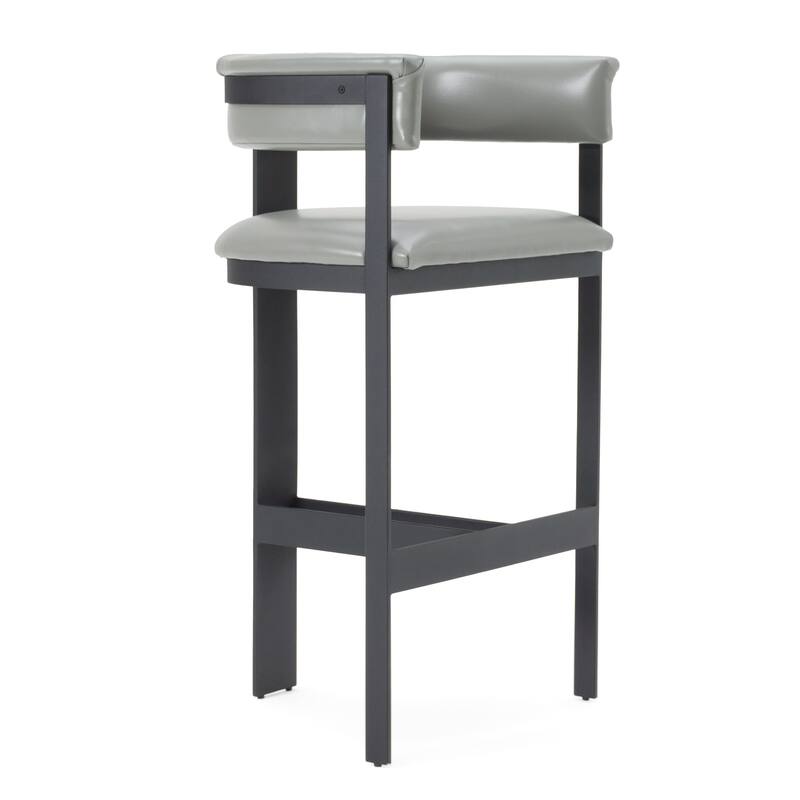 Modrest Boswell Modern Grey Faux Leather & Black Barstool