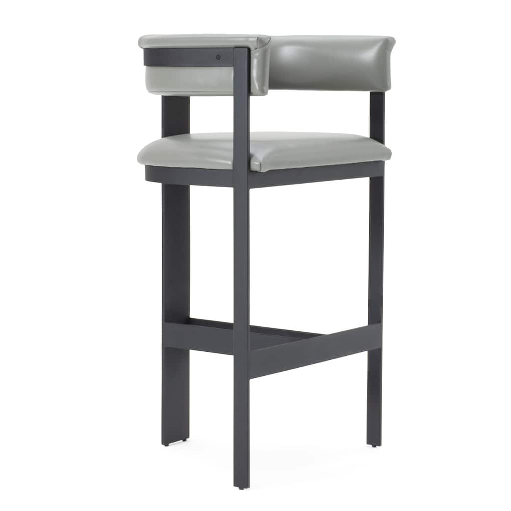 Modrest Boswell Modern Grey Faux Leather & Black Barstool
