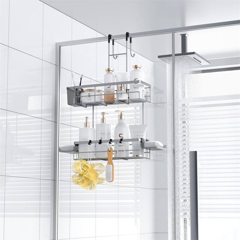 Hanging Shower Caddy Over Door - 5.3"D x 12.5"W x 24"H