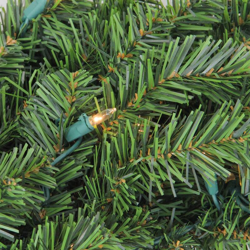 30" Canadian Pine Artificial Christmas Teardrop Door Swag Clear Lights