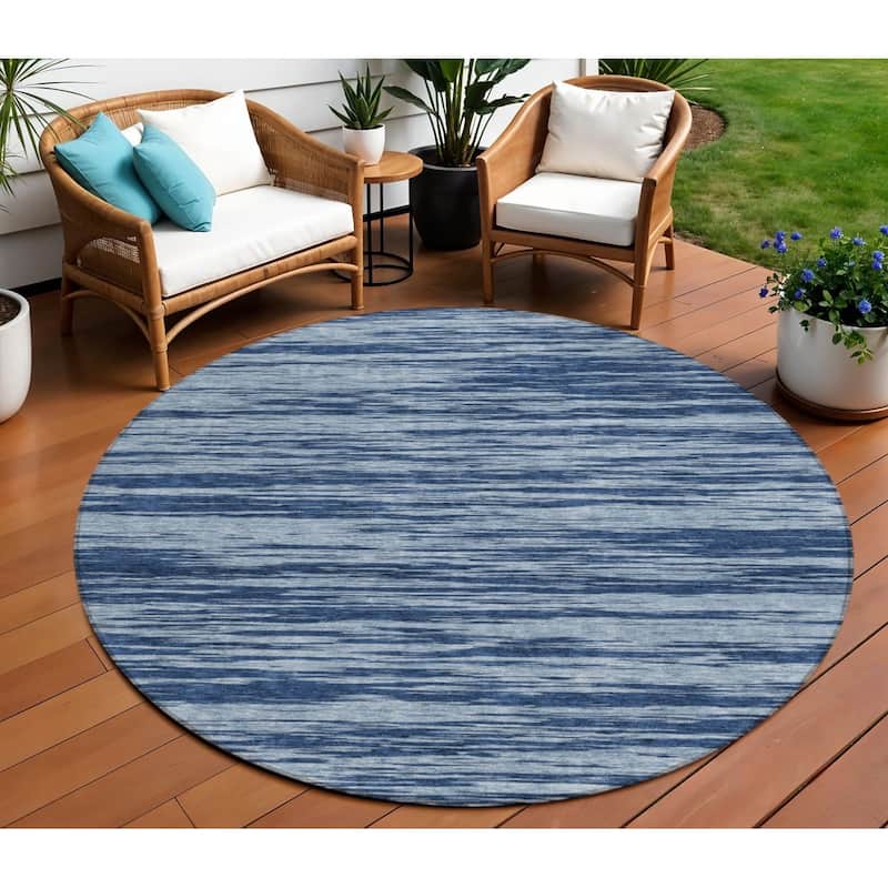 HomeRoots Abstract Modern Rectangle Outdoor Rug - 8' Round