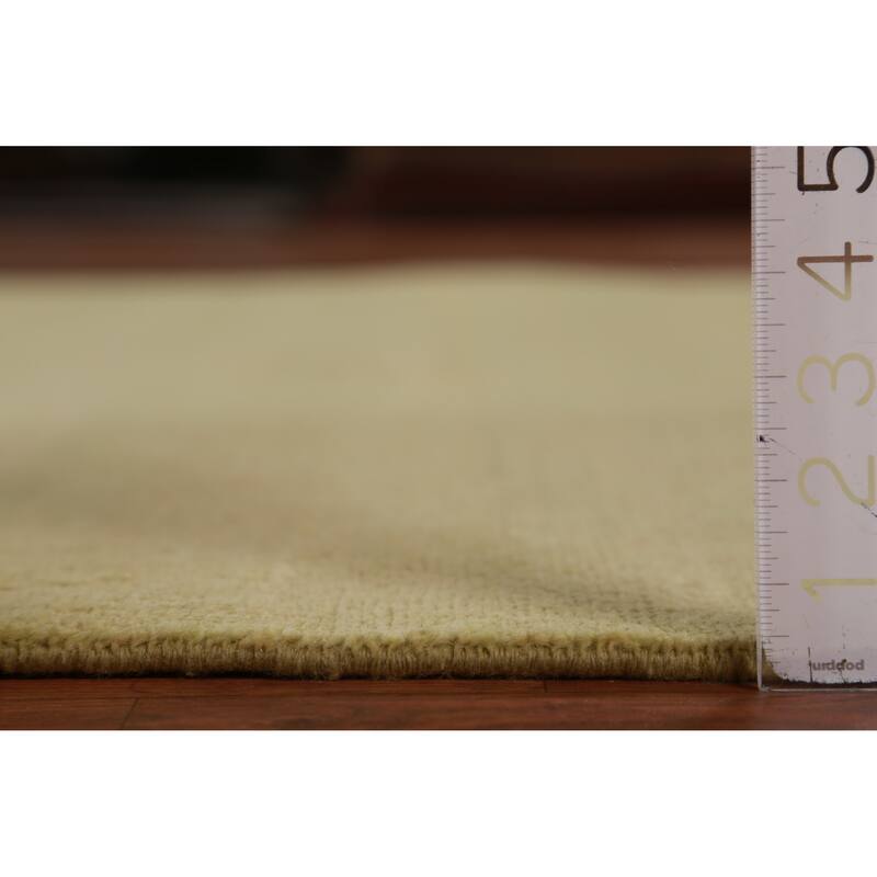 Hand Knotted Oriental 100% Wool Carpet Modern Solid Green Gabbeh Area Rug - 10' 4'' X 5' 4''