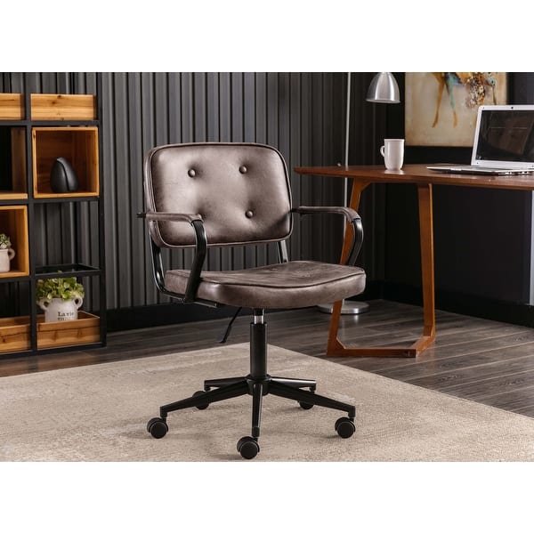 Porthos Home Itzel Office Task Chair, Button Tufted Suede Upholstery -  Overstock - 25542958