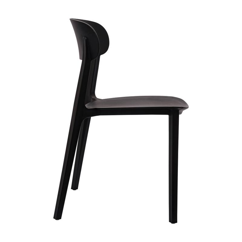 Commercial All-Weather Resin Patio Stack Chair with Contoured Backrest - 19"W x 19.5"D x 31"H