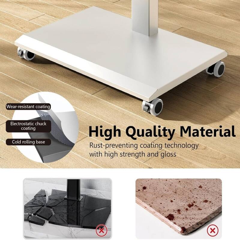 Hand Crank Lift TV Stand with Wheels