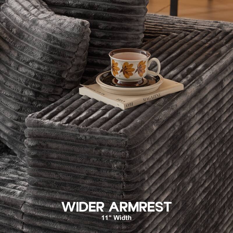 OVIOS All-Foam Cloud L-Shaped Lounger Sofa​ ​​With Ottoman​