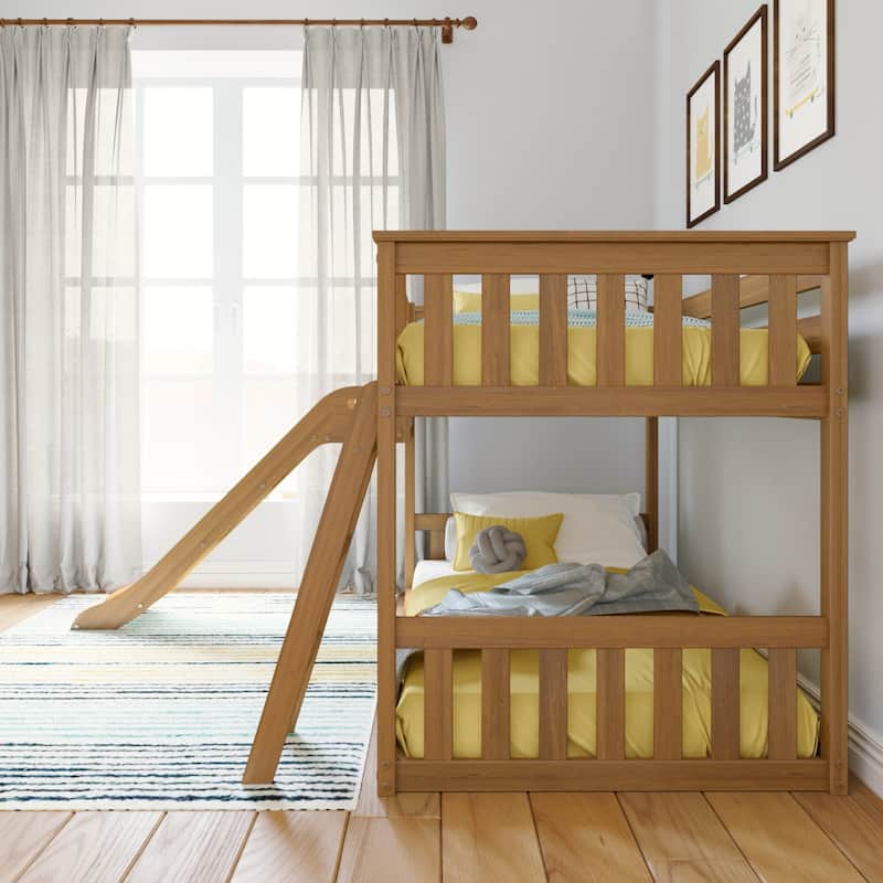Max and Lily Classic Twin over Twin Low Bunk with Easy Slide