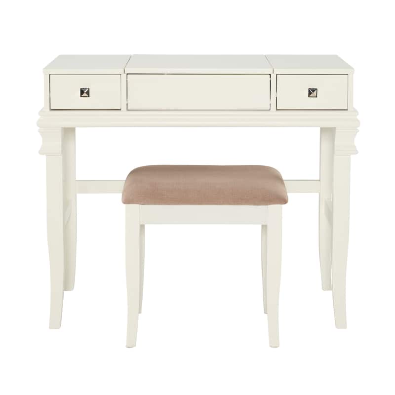 Linon Orhei White Vanity Set