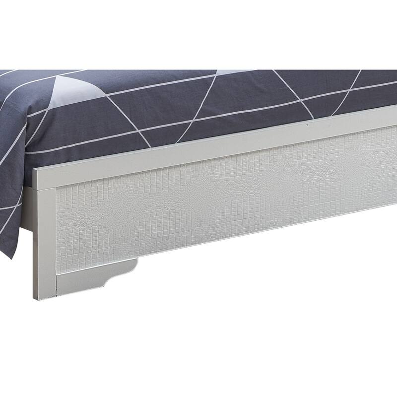 Lorana Button Tufted Faux Leather Bed