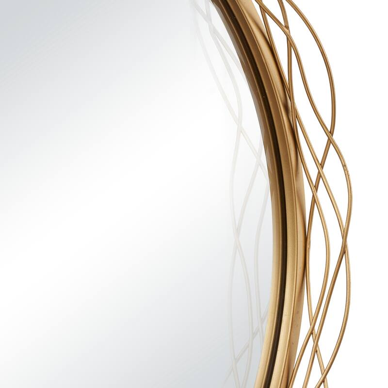 Metal Wall Mirror - Gold - CosmoLiving by Cosmopolitan - 3"W x 24"L x 24"H