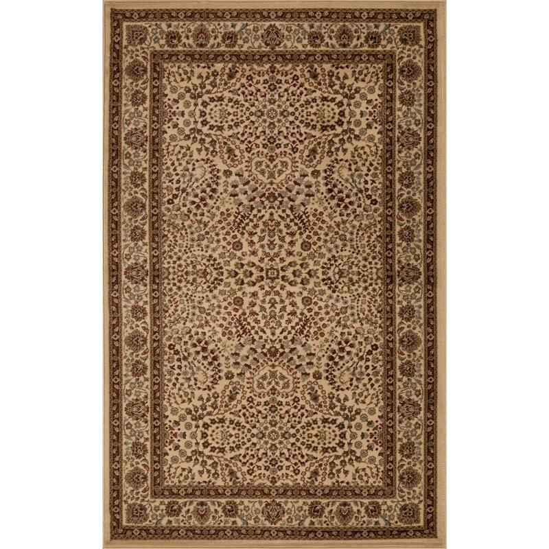 Superior Traditional Oriental Floral Power-Loomed Indoor Area Rug