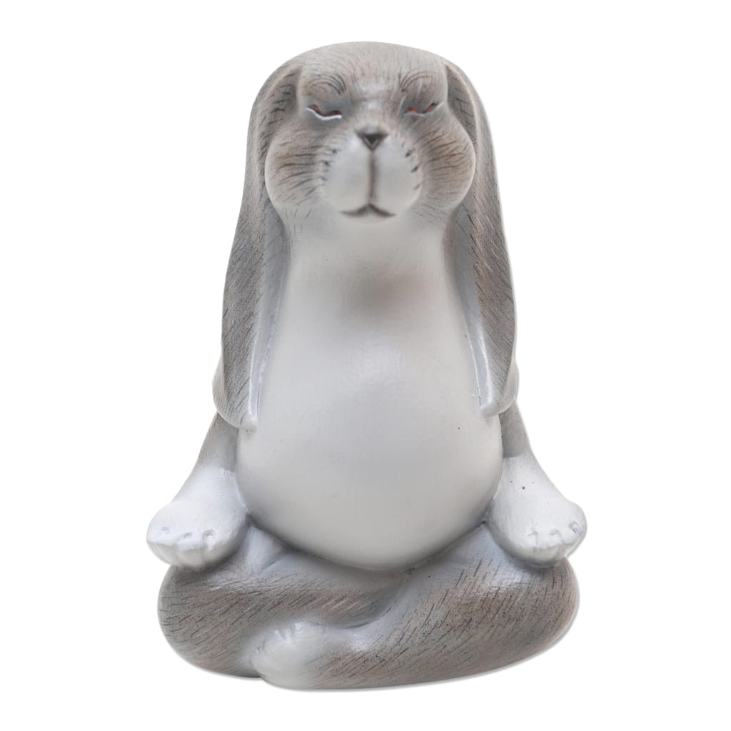 Novica Handmade Pregnant Yoga Wood Statuette