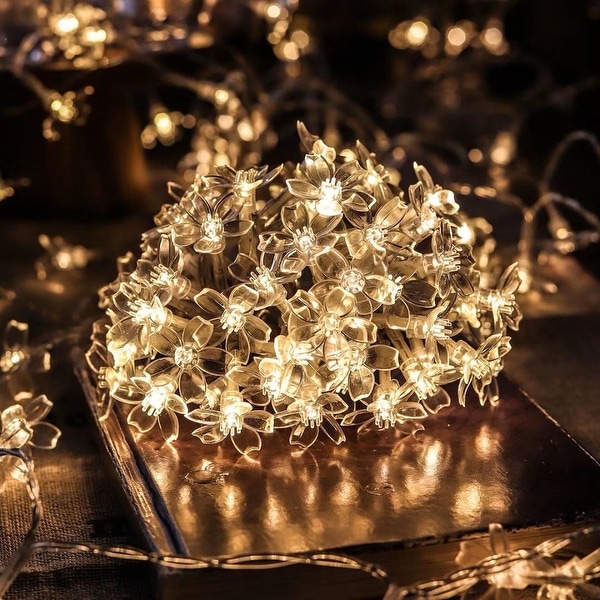 30led 6.5M Solar Cherry Blossom String Decorative Light Warm White