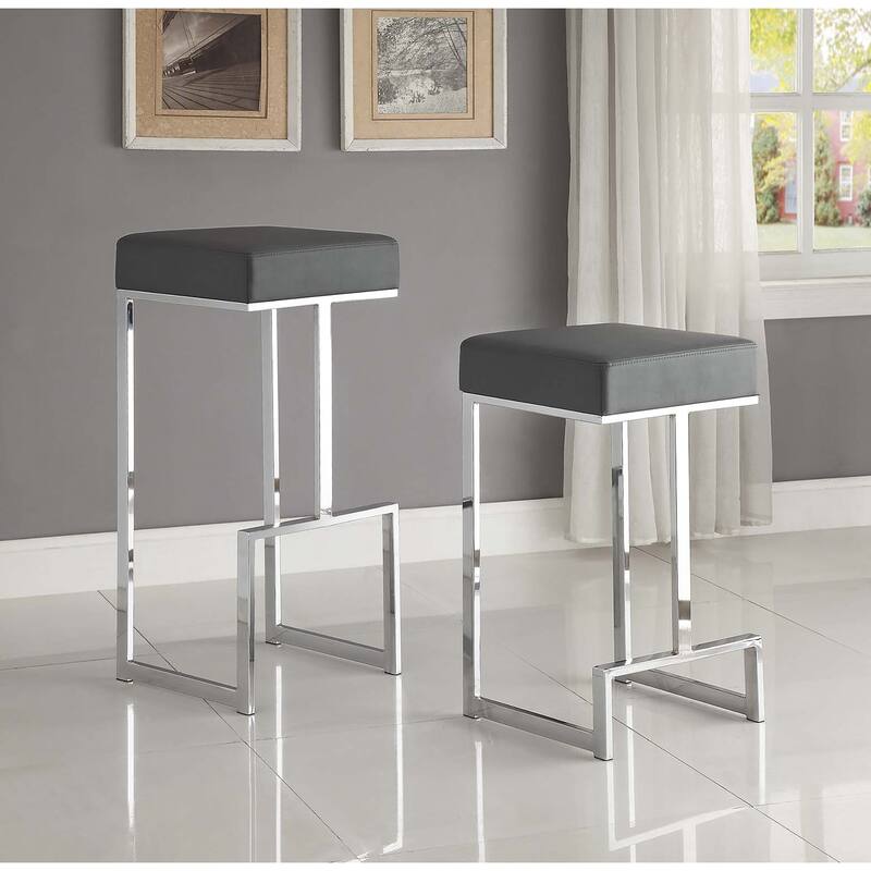 Farrier Chrome Leg Upholstered Counter Stool