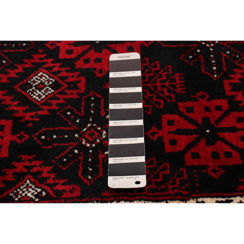 ECARPETGALLERY Hand-knotted Royal Baluch Black, Red Wool Rug - 3'5 x 6'3