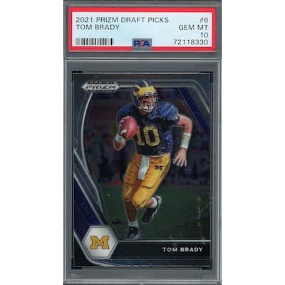 Tom Brady 2021 Panini Prizm Draft Picks Football Card #6 Graded PSA 10 - 8'6" x 11'6"