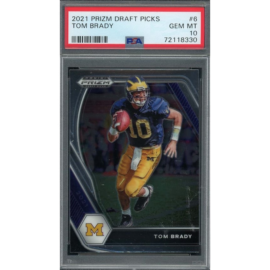 Tom Brady 2021 Panini Prizm Draft Picks Football Card #6 Graded PSA 10 - 8'6" x 11'6"