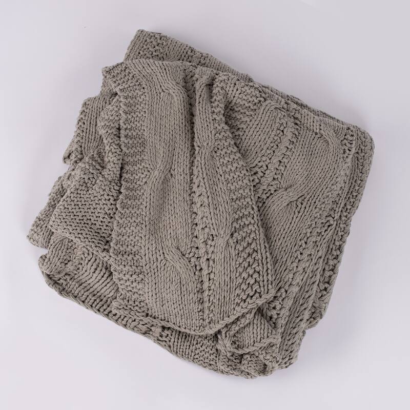 Micah Knitted Sham, Grey, Euro