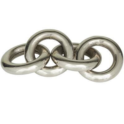 Aluminum Metal Chain Decorative Sculpture - Silver, Gold, Black- Roche River Decor