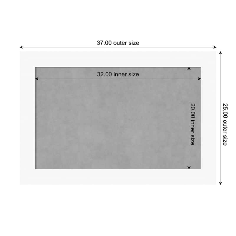 Amanti Art Basic White Framed Magnetic Board - Board Size 32x20