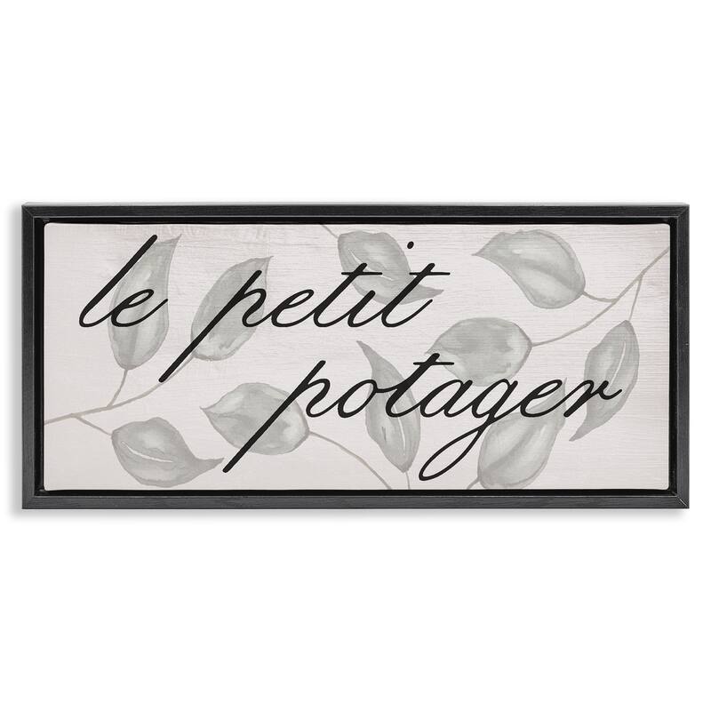 Stupell French Vegetable Garden Framed Floater Canvas Wall Art Design By Lil' Rue - 31 x 14 - Black