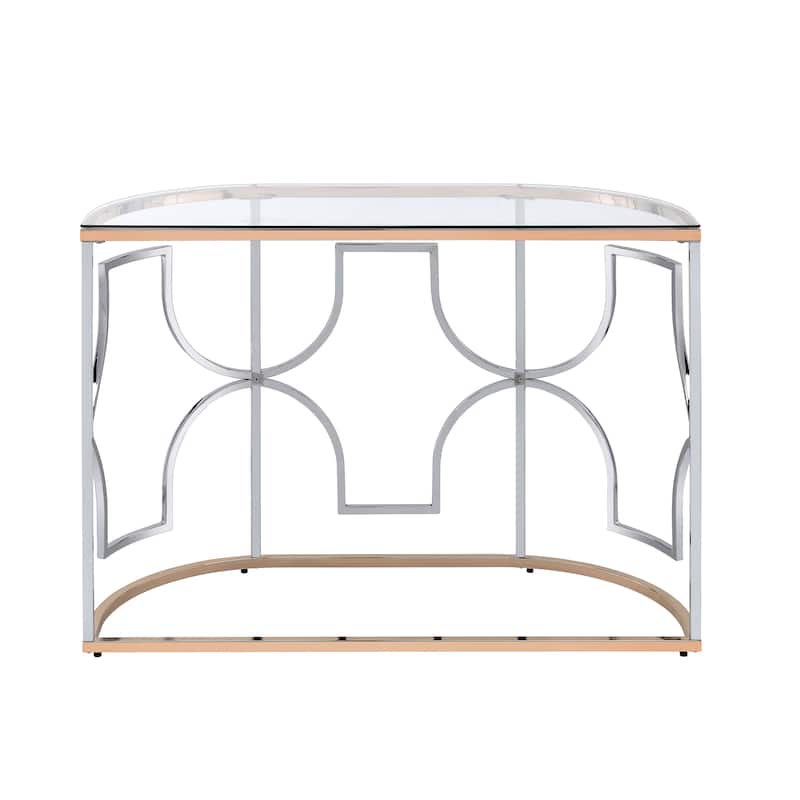 DH BASIC Modern Style Chrome and Gold Open Sofa Table by Denhour