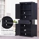 preview thumbnail 5 of 6, HOMCOM 72" Traditional Freestanding Kitchen Pantry Cabinet Cupboard with Doors and 3 Adjustable Shelves, Black
