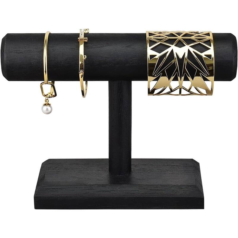Antique Wooden Display Jewelry Accessory Stand - S - Black
