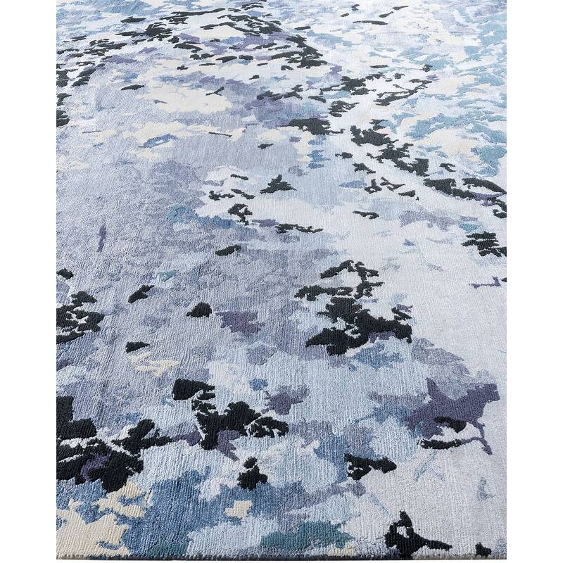 Modern One-of-a-Kind Hand-Knotted Area Rug - Gray, 9' 0" x 12' 1" - 9' 0" x 12' 1"