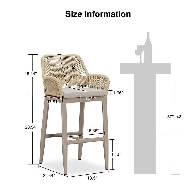 PURPLE LEAF 2 Set of Modern Bar Stool with Backrest and Arm,Upholstered Chair and Aluminum Legs