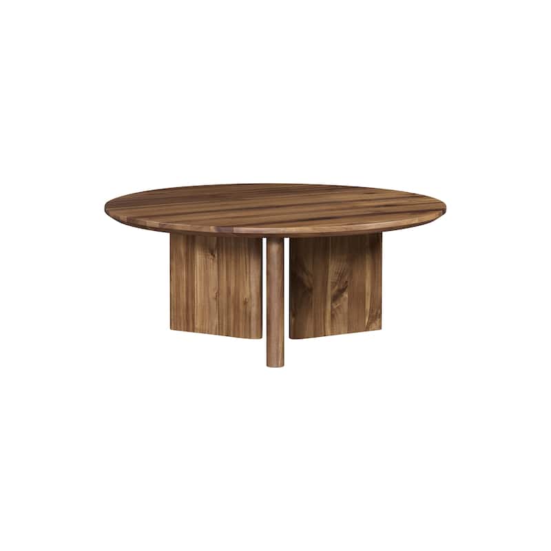 NPD Furniture Petrilio Round Acacia Wood Coffee or Side Table - Hazelnut Brown - Coffee Table