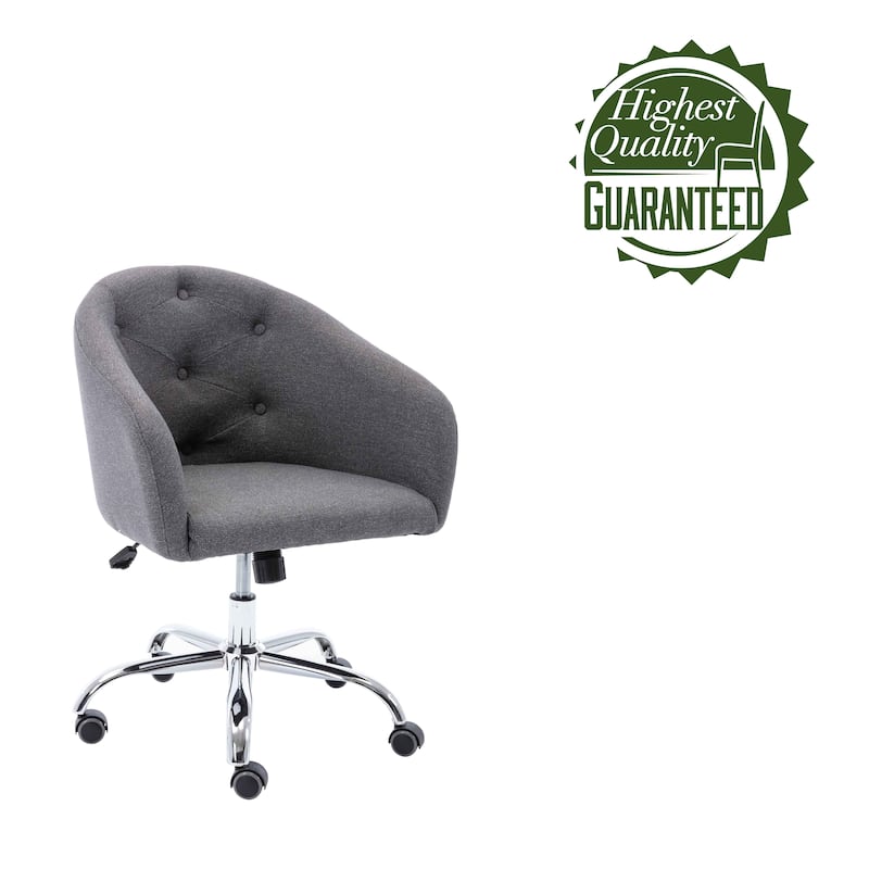 Porthos Home Kash Home Office Desk Chair, Round Back, Linen Fabric