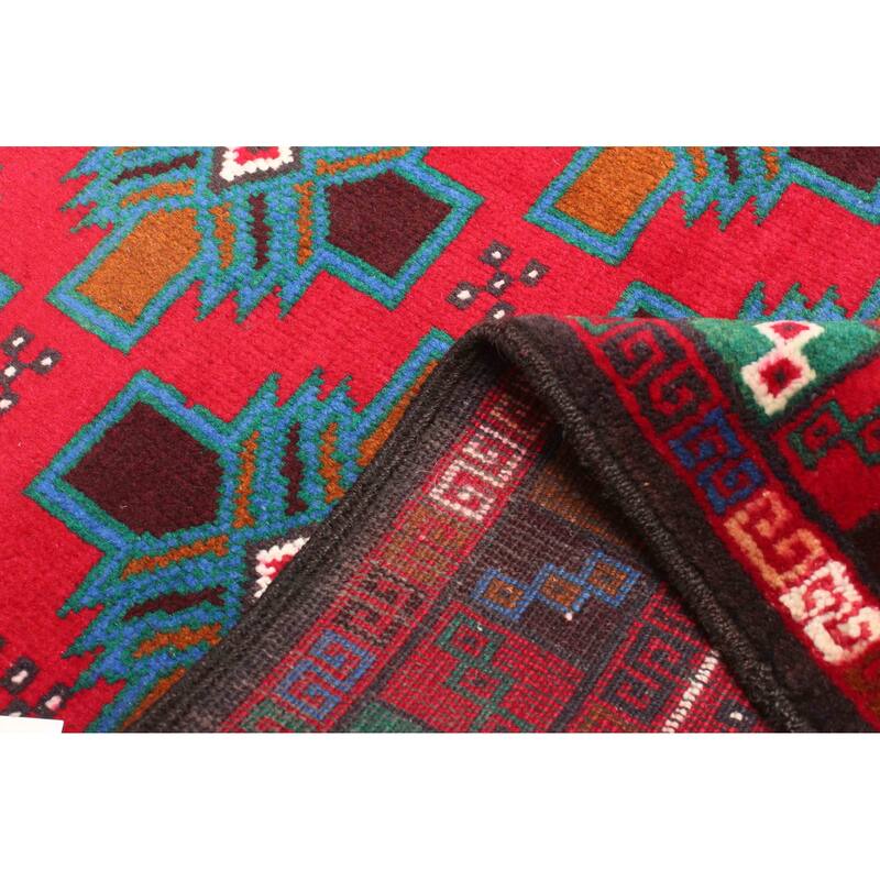 ECARPETGALLERY Hand-knotted Teimani Red Wool Rug - 2'9 x 4'7