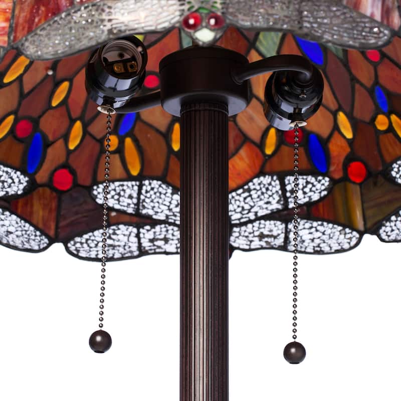 Copper Grove Simeonov Tiffany-style Blue Dragonfly Floor Lamp