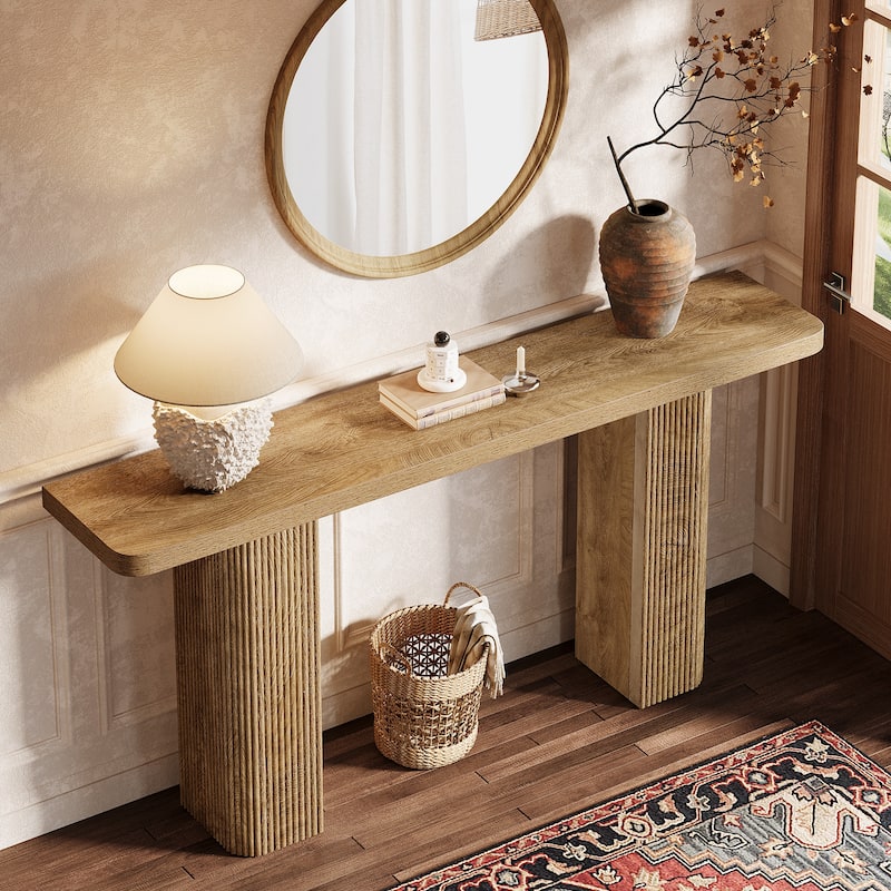 Wooden Entryway Table, Console Table, Behind Couch Sofa Table Hallway Foyer Entrance Accent Stand