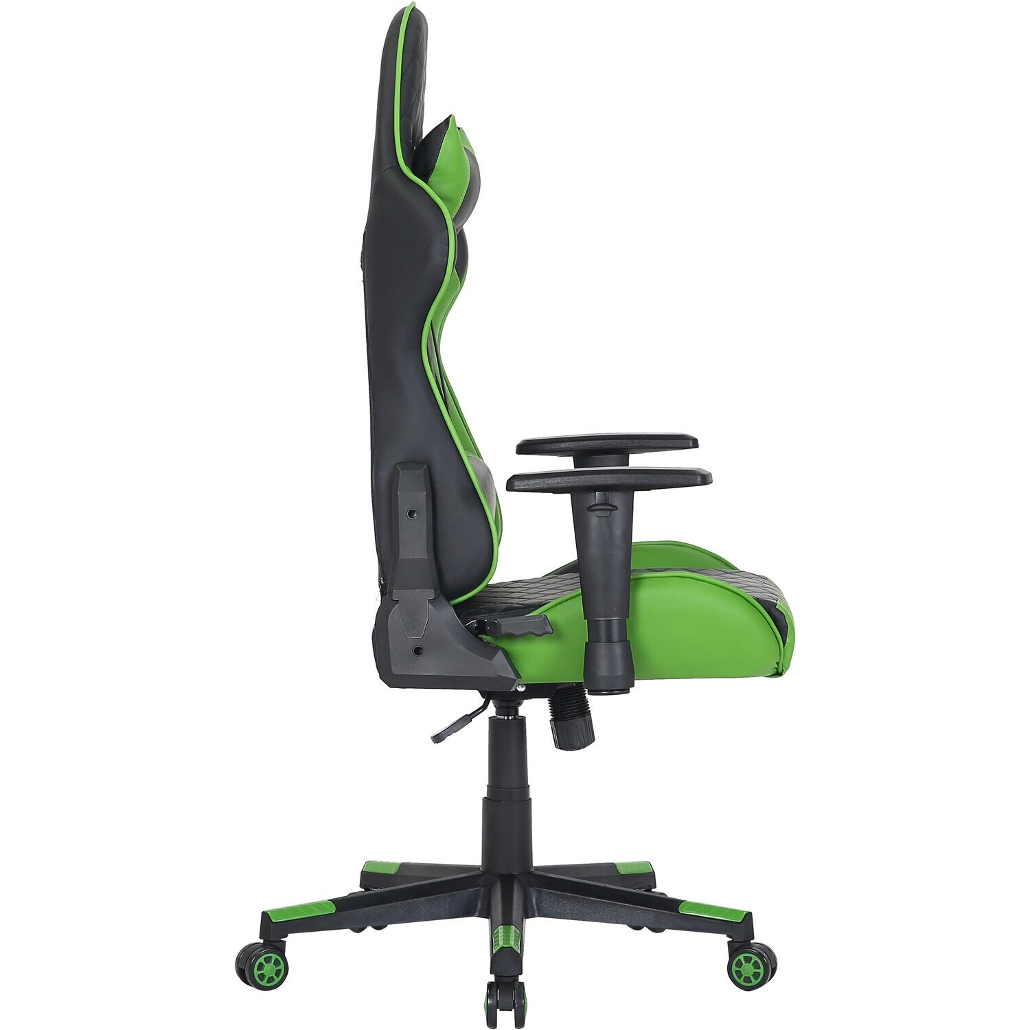 Hanover Commando Ergonomic Gaming Chair in Black and Green with Adjustable Gas Lift Seating Lumbar and Neck Support Bed Bath Beyond 34663906