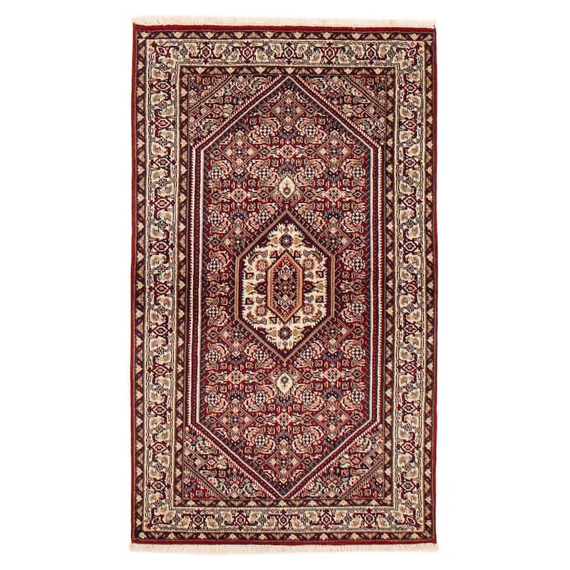 ECARPETGALLERY Hand-knotted Bijar Red Wool Rug - 3'0 x 5'2 - Red - 3'0 x 5'2
