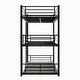 preview thumbnail 9 of 9, Twin Over Twin Over Twin Metal Bunk Bed with 2 Attached Ladders, Black
