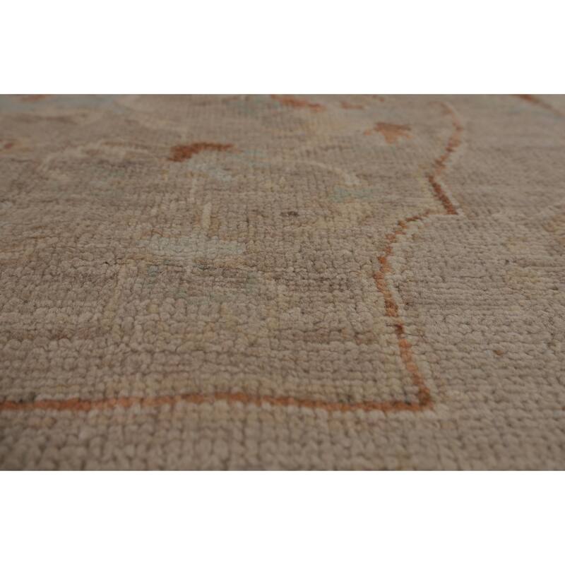 Floral Vegetable Dye Oushak Turkish Large Rug Hand-Knotted Wool Carpet - 10'3"x 13'9"