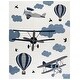 preview thumbnail 34 of 35, SAFAVIEH Carousel Kids Turi Airplane Rug 8' x 10' - Ivory/Blue - Rectangle