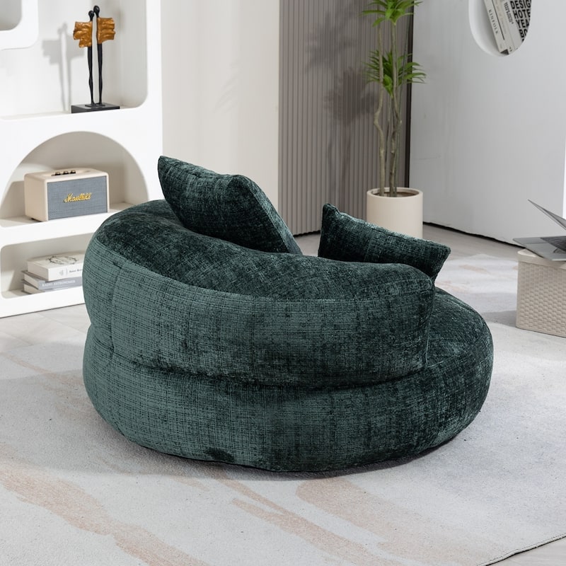Comfort Lounger High Back Bean Bag Chair Couch With Three Pillows