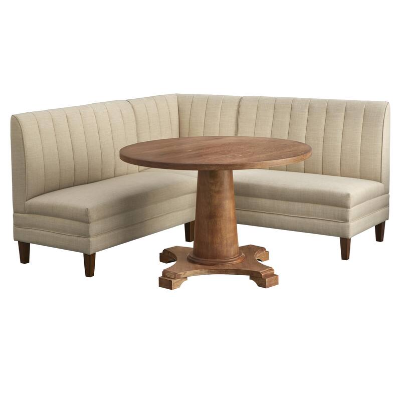 Lifestorey Kerrington 3-Piece Channel Back Upholstered Banquette Set